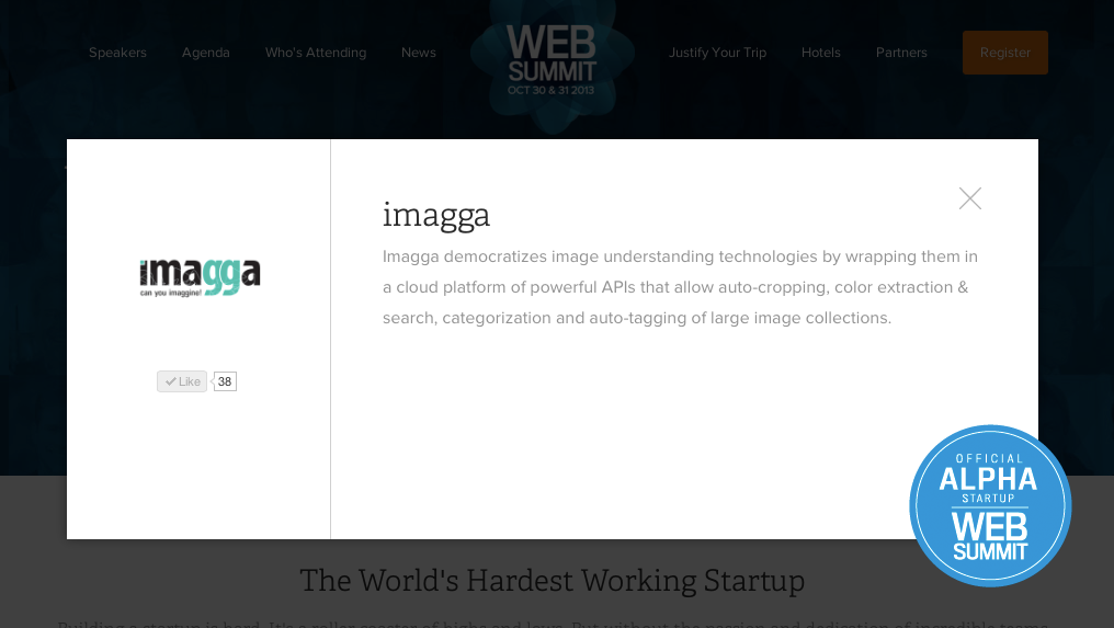 Imagga - Hardest Working Startup at WebSummit